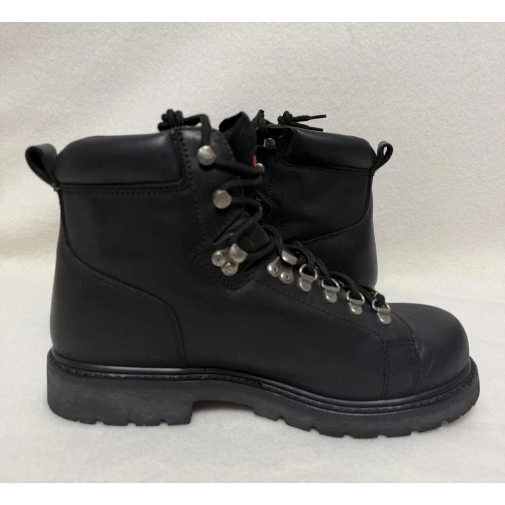 Harley Davidson Dipstick Men's Black Leather Motorcycle Riding Boots Size 10.5